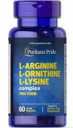L-Arginina, L-Ornityna, L-Lizyna, Puritan's Pride, 60 tabletek