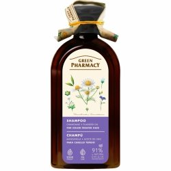 GREEN PHARMACY Szampon do włosów farbowanych Rumianek i Olej lniany 350 ml