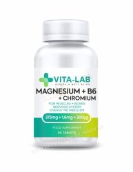 Magnez + Witamina B6 + Chrom, VITA-LAB, 90 tabletek