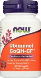 Убихинол CoQH-CF, коэнзим Q10 для здорового сердца, Now Foods, 60 капсул