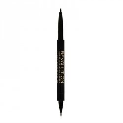 REVOLUTION Awesome Eyeliner Felt and Kohl Dwustronny czarny eyeliner w pisaku