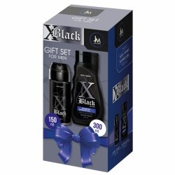 JEAN MARC X-Black Zestaw prezentowy męski - dezodorant 150 ml + żel pod prysznic 300 ml