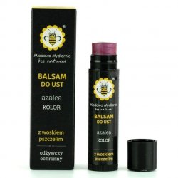 Balsam do ust, AZALEA, kolor RÓŻOWO–MALINOWY z lekkim połyskiem, Miodowa Mydlarnia