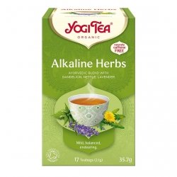 Herbata zioła alkaliczne, mniszek, pokrzywa, lawenda, BIO, Yogi Tea,  17 x 2,1 g