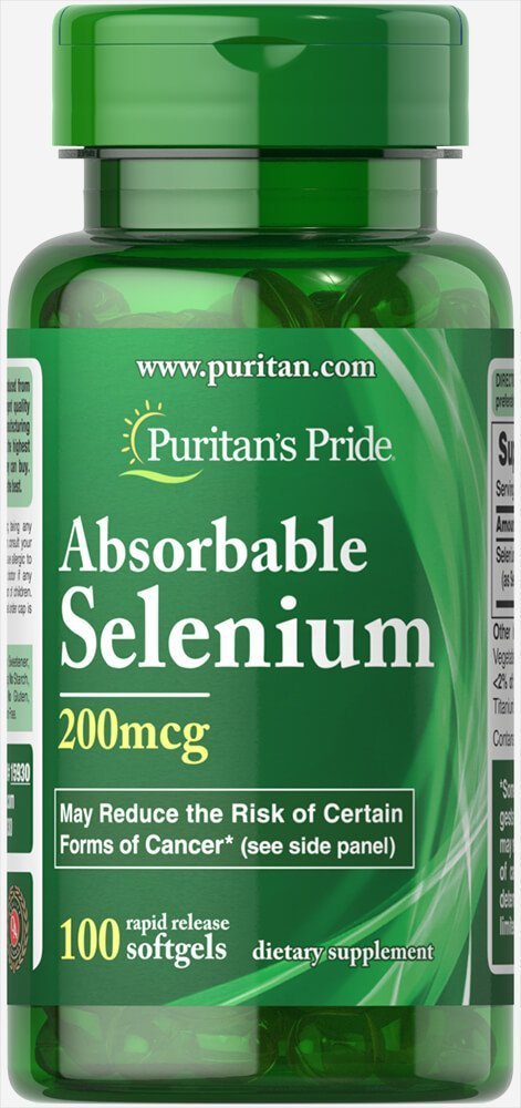 Selen Wchłanialny 200µg, Puritan's Pride, 100 kapsułek