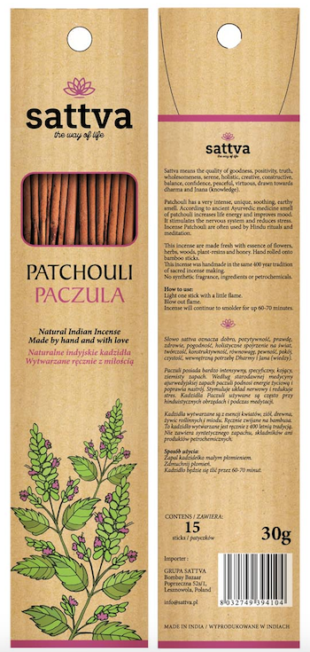 Tulsi (Basil) Natural Incense Sticks, Sattva, 30g