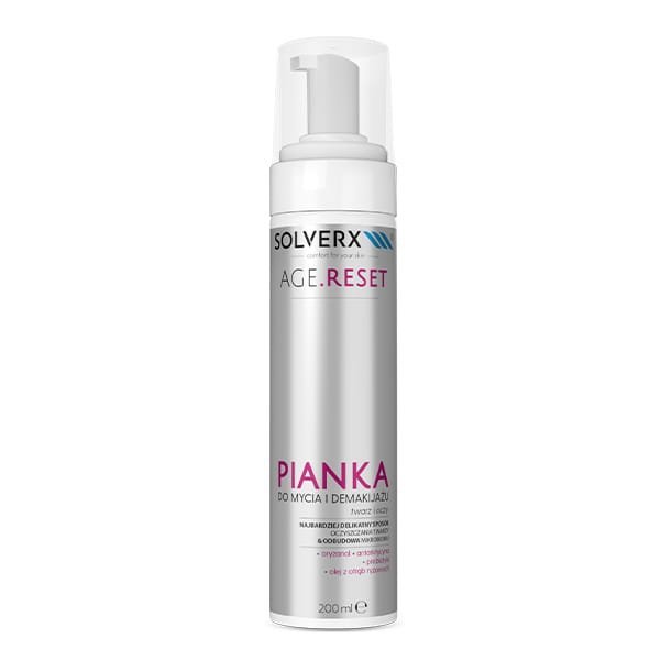 SOLVERX Age.Reset Pianka do mycia i demakijażu twarzy i oczu 200ml