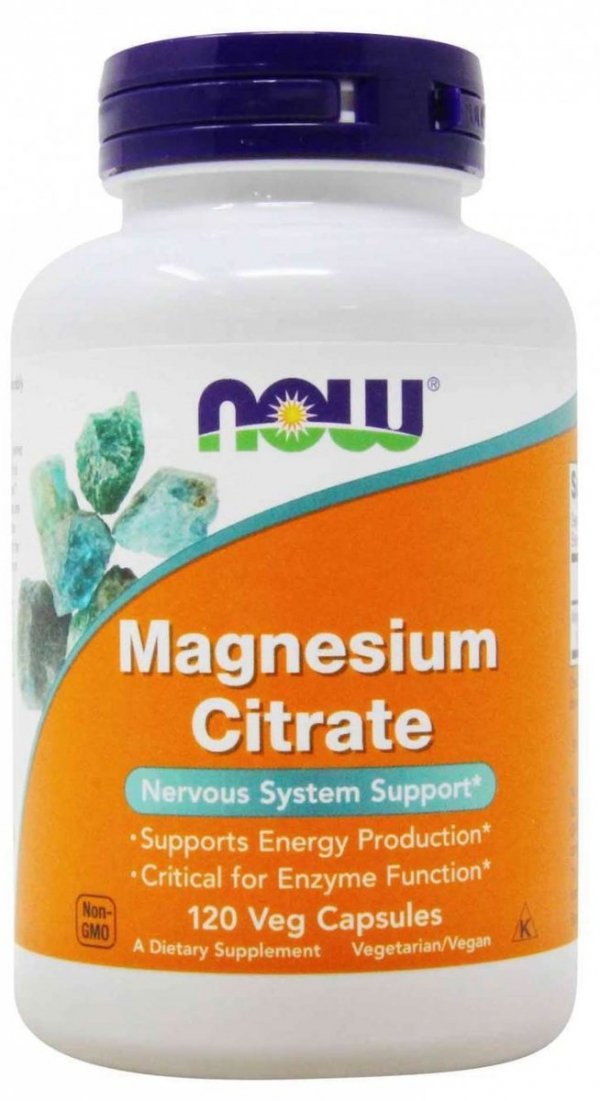 Magnesium Citrate, Cytrynian Magnezu, NOW Foods, 120 kapsułek
