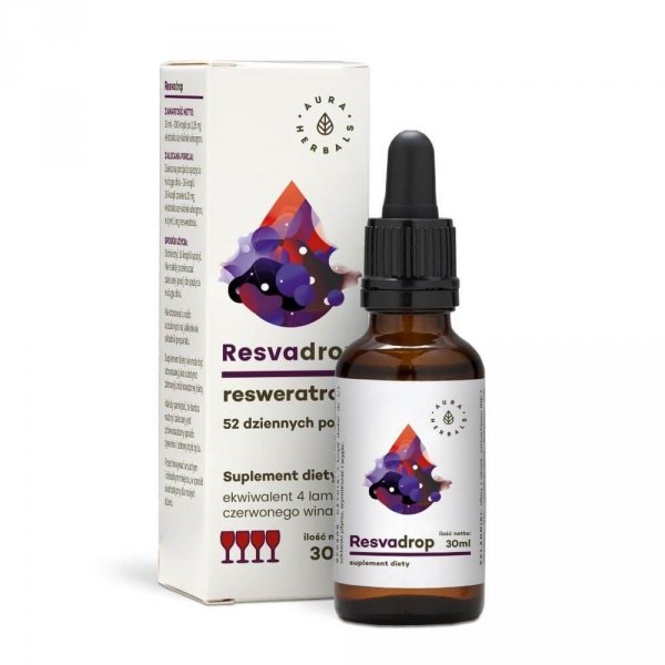 Resvadrop Resweratrol, Krople, Aura Herbals, 30ml