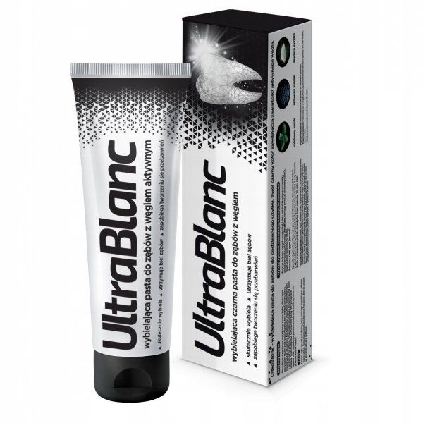 UltraBlanc Wybielająca czarna pasta do zębów z węglem, 75 ml