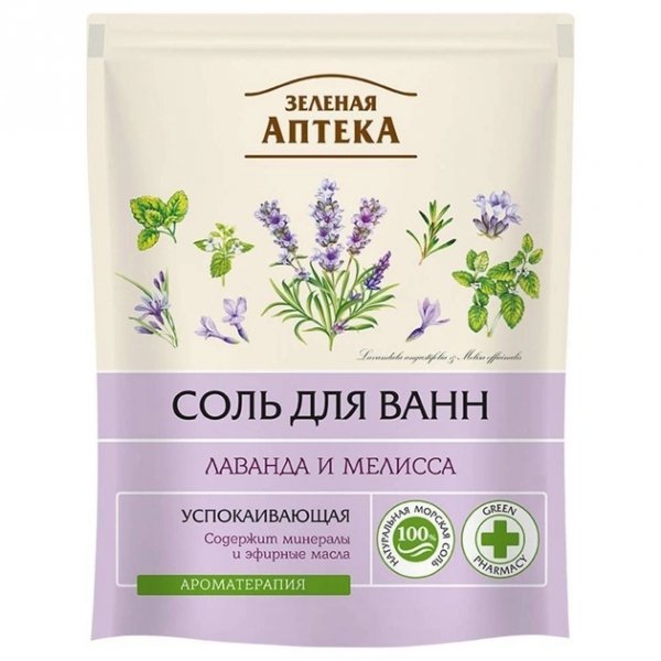 Sól do kąpieli Lawenda i Melisa, Green Pharmacy, 500g