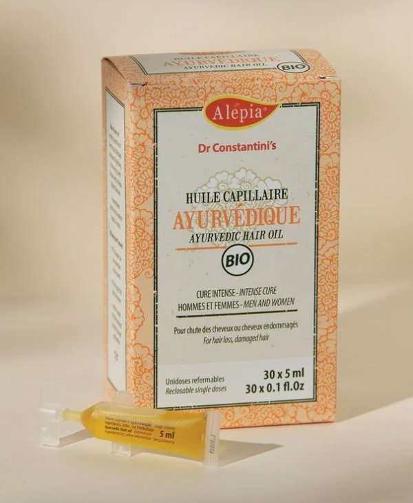 Ayurvedic Oil Stimulating Hair Growth 30x5ml, Ampoules, Alepia
