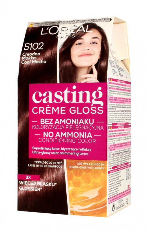 LOREAL Casting Creme Gloss Krem koloryzujący nr 5102 Chłodna Mokka  1op.