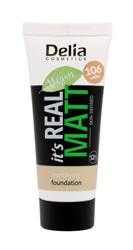 DELIA It`s Real Matt Podkład matujący odżywczo-nawilżający 106 Coffee 30 ml