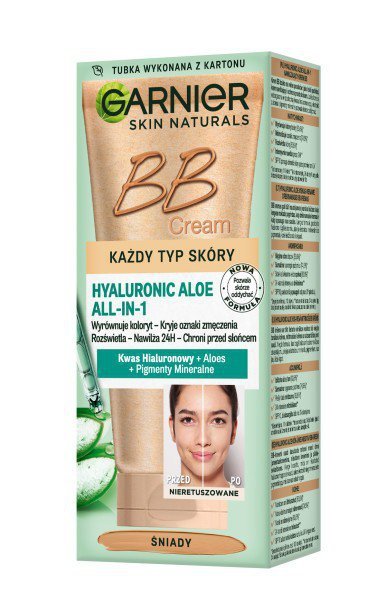 GARNIER Skin Naturals Krem tonujący BB Hyaluronic Aloe All-in-One - śniady - każdy rodzaj cery 50 ml