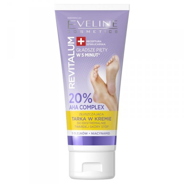 EVELINE Revitalum Złuszczająca tarka w kremie do ekstremalnie twardej skóry stóp - 20% AHA complex 75 ml