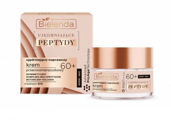 BIELENDA UJĘDRNIAJĄCE PEPTYDY 60+ Ujędniająco-Naprawczy  Krem przeciwzmarszczkowy 50ml