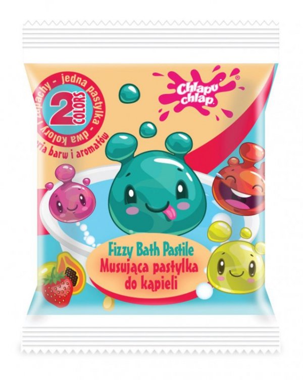 CHLAPU CHLAP Dwukolorowa Musująca Pastylka do kąpieli  - mango i truskawka 1szt