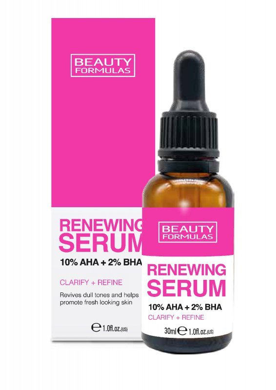 BEAUTY FORMULAS Odnawiające Serum do twarzy - 10% AHA+2% BHA  30ml