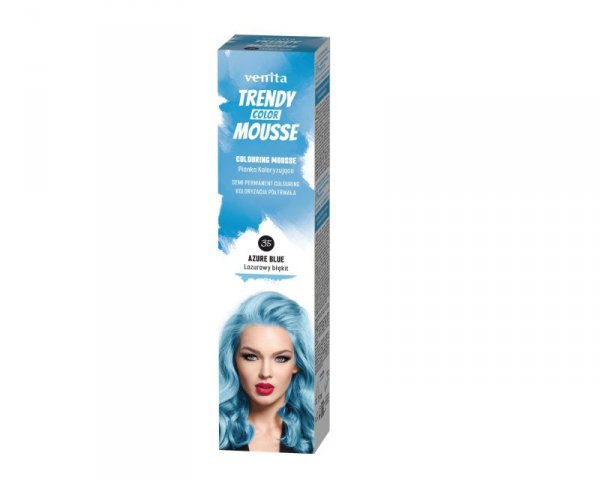 VENITA Trendy Color Mousse Pianka koloryzująca do włosów - 35 Azure Blue (Lazurowy Błękit)  75ml