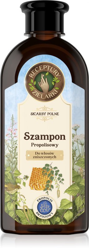 RECEPTURY ZIELARKI Skarby Polne Szampon z propolisem brzozowym do włosów zniszczonych 350ml