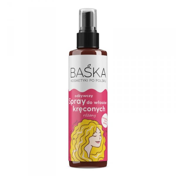 BAŚKA Spray odżywczy do włosów kręconych - różany 200 ml