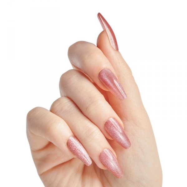 KISS Sztuczne paznokcie na klej Fantasy Magnetic, West Coast, Pink, Long Coffin