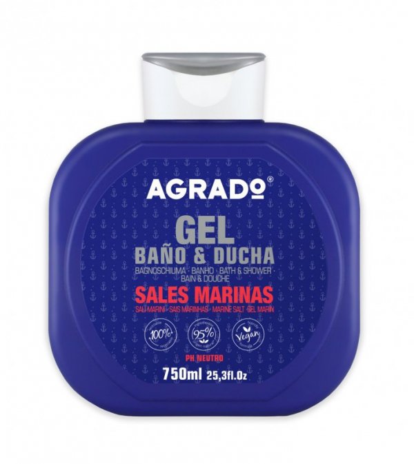 Agrado Żel prysznic/kąpiel 750ml Sól morska