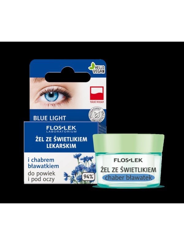 FLOSLEK Oczy Żel ze świetlikiem lekarskim i chabrem bławatkiem do powiek i pod oczy 10 g