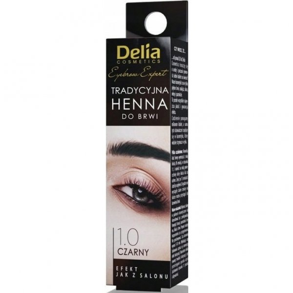 DELIA COSMETICS Tradycyjna Henna do brwi 1.0 Czarna 2g