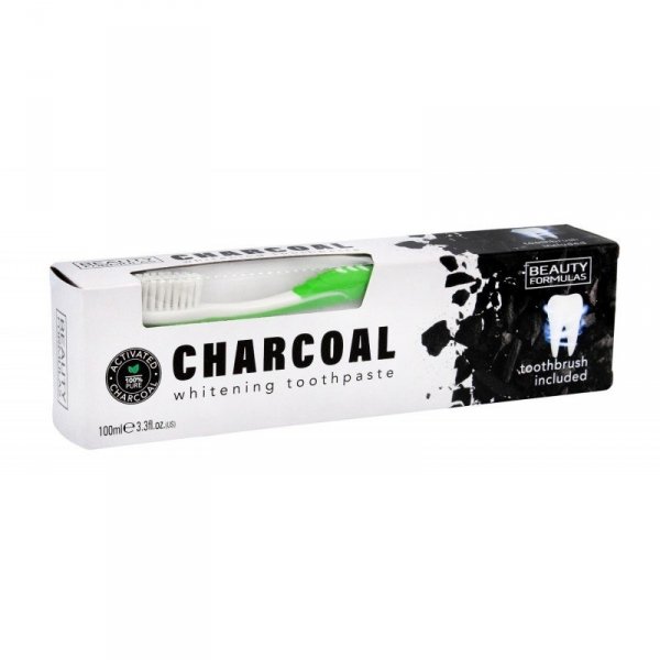 Beauty Formulas Charcoal - Toothbrush/1pcs + Toothpaste, 100ml