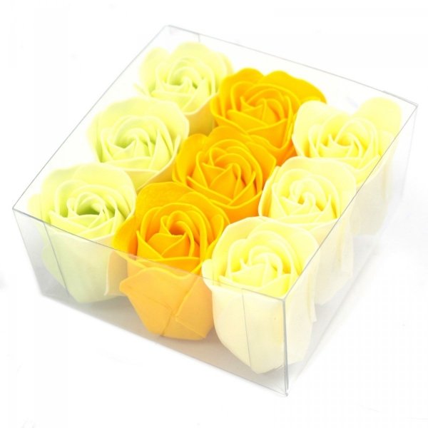 Soap Flower Heart Box - Spring Roses, 9 pcs