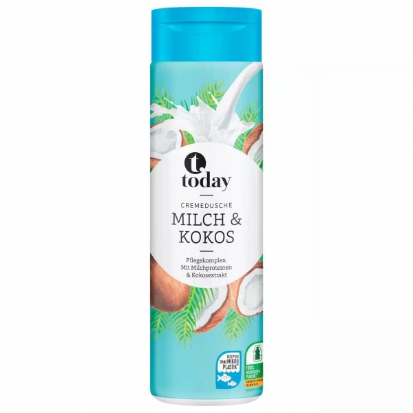 Kremowy Żel pod prysznic Mleko i Kokos, Today, 300ml