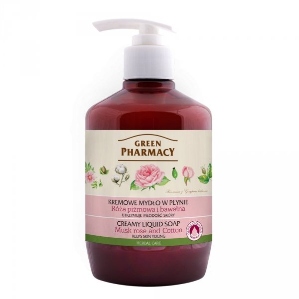 Musk Rose &amp; Cotton Liquid Soap, Green Pharmacy