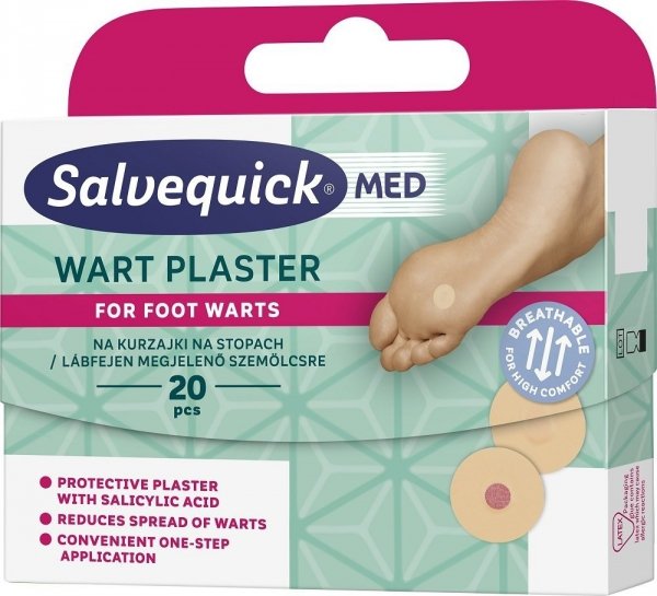Wart Plaster for Foot Warts, Salvequick, 20pcs