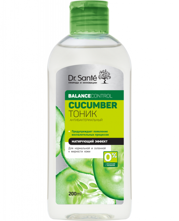 Antybakteryjny Tonik do Twarzy z Ogórkiem, Dr. Sante Cucumber, 200ml