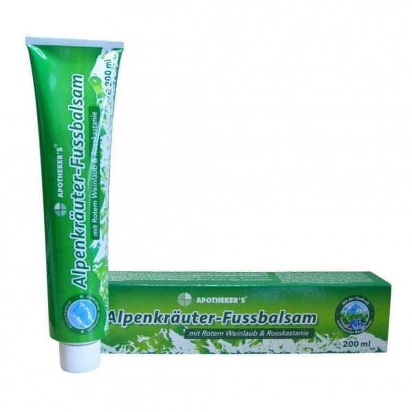 Balsam do zmęczonych nóg i stóp z liści czerwonych winogron i kasztanowcem, Apotheker’s