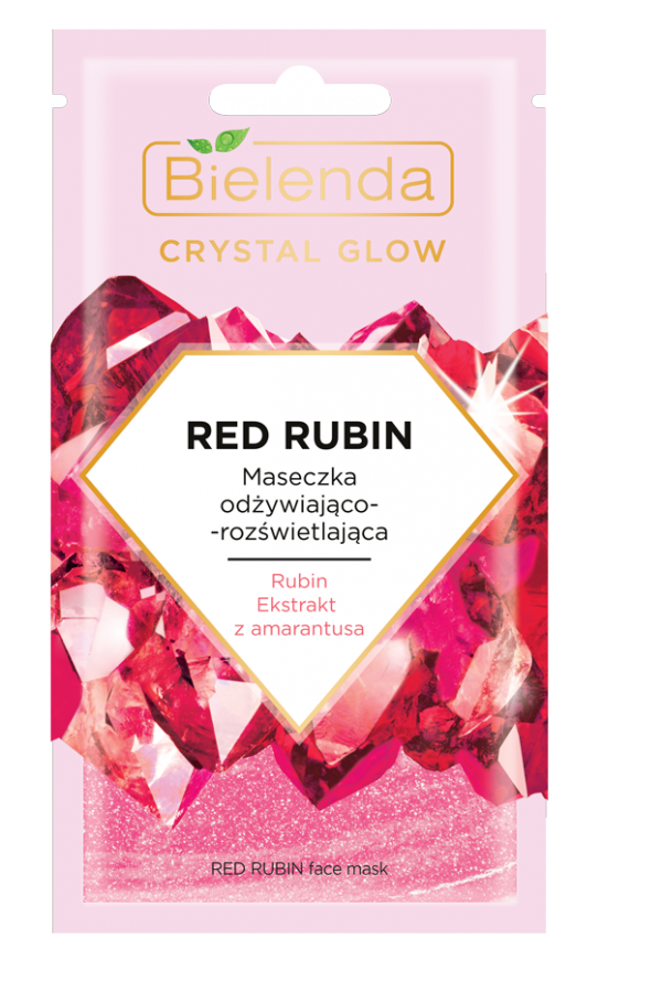 Bielenda Crystal Glow Maseczka odżywiająco-rozświetlająca Red Rubin  8g