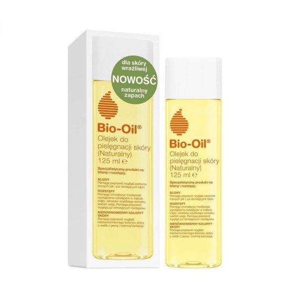 Bio-Oil Naturalny Olejek do pielęgnacji skóry wrażliwej na blizny i rozstępy, 125ml