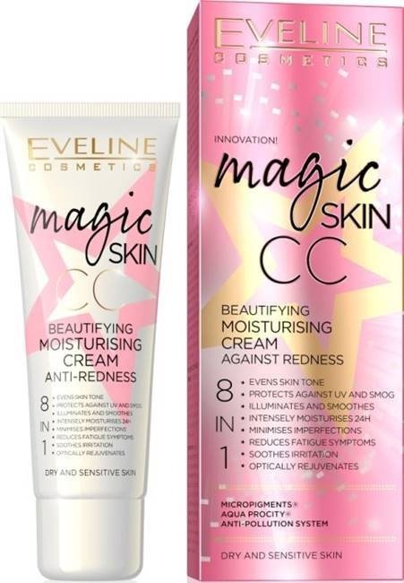 Eveline Magic Skin CC Upiększający Krem nawilżający 8w1 - cera sucha i wrażliwa