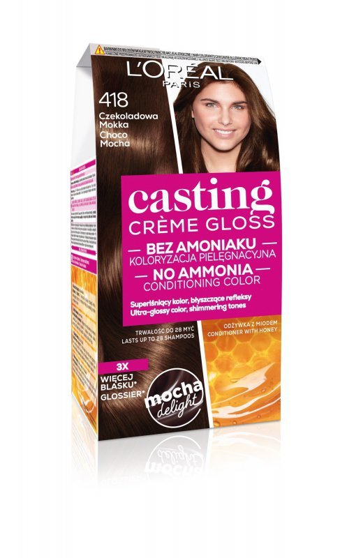 LOREAL Casting Creme Gloss Krem koloryzujący nr 418 Czekoladowa Mokka  1op.