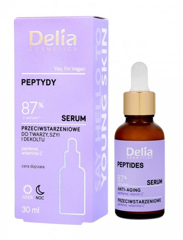 Delia Cosmetics Serum do twarzy, szyi i dekoltu PEPTYDY 87% Z NATURY 30 ml