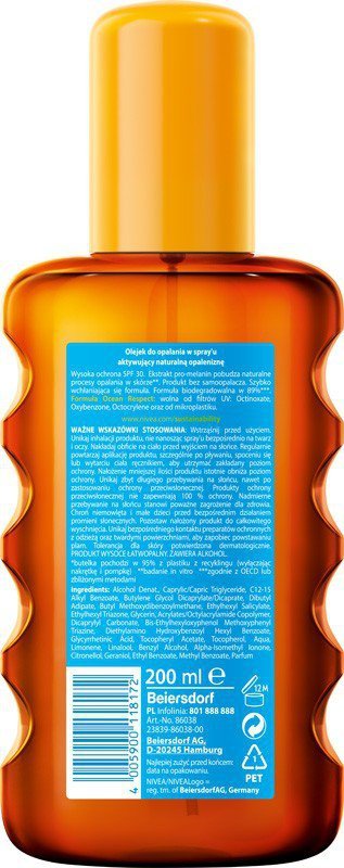NIVEA SUN Olejek SPF 30 spray aktyw.opal.200ml&