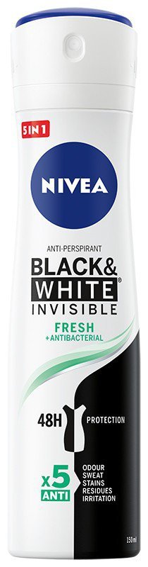 NIVEA Antyperspirant damski w sprayu Black & White Invisible Fresh 150 ml