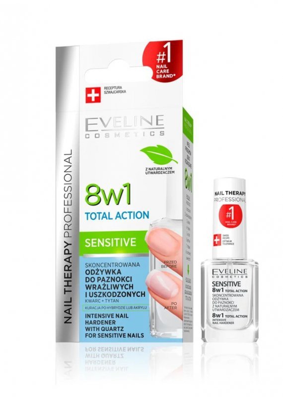 EVELINE Nail Therapy Professional Odżywka Total Action Sensitive  12 ml