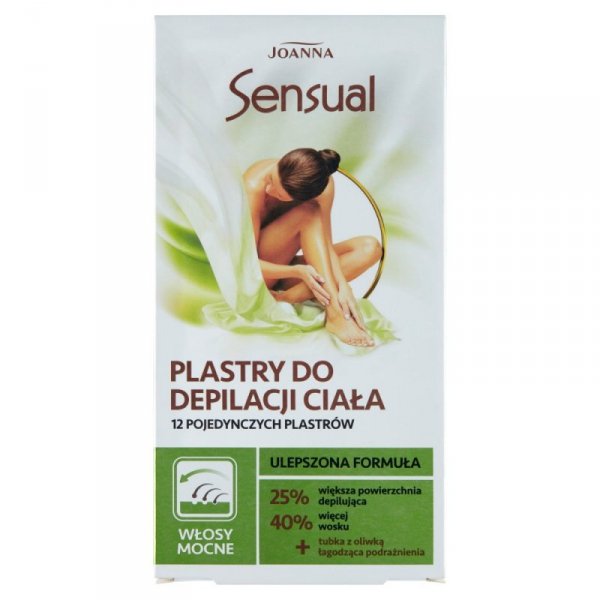 JOANNA Sensual Plastry do depilacji ciała - włosy mocne 1 op. (12 szt.)
