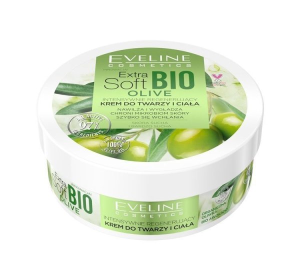Eveline Extra Soft Bio Krem intensywnie regenerujący do twarzy i ciała Olive 200ml