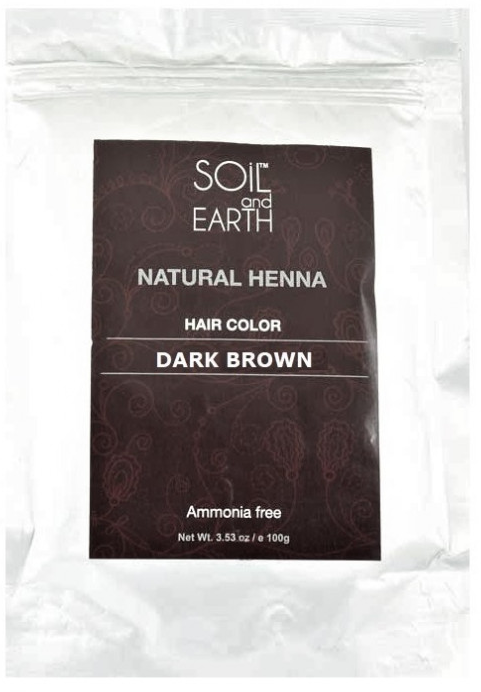 Naturalna Henna Indyjska CIEMNY BRĄZ, Soil &amp; Earth, 100g