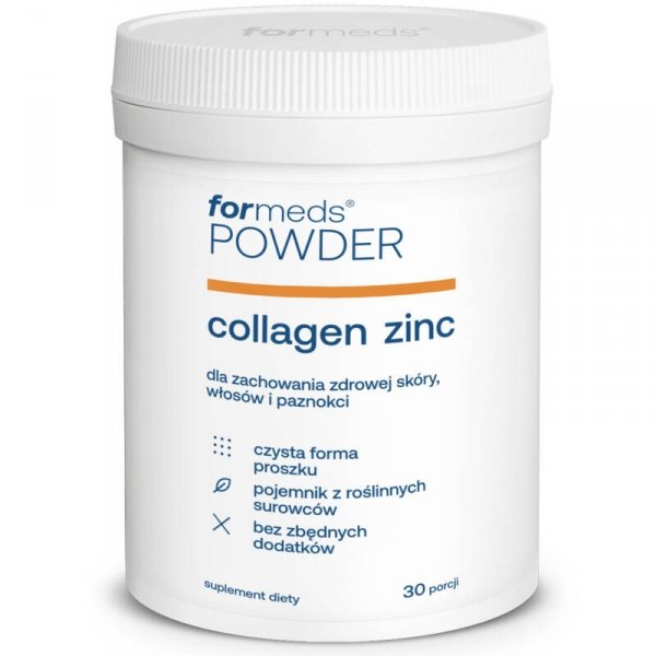 POWDER collagen zinc, Peptydy Kolagenowe + Cynk, Formeds, 30 porcji