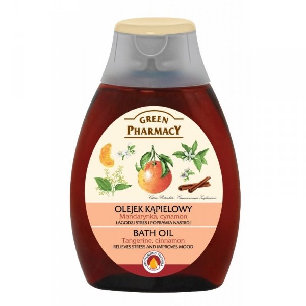 Relaksujący Olejek do kąpieli i pod prysznic - Mandarynki i Cynamonu, Green Pharmacy, 250ml